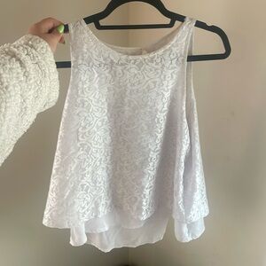 Abercrombie and fitch lace sleeveless blouse size small in white
